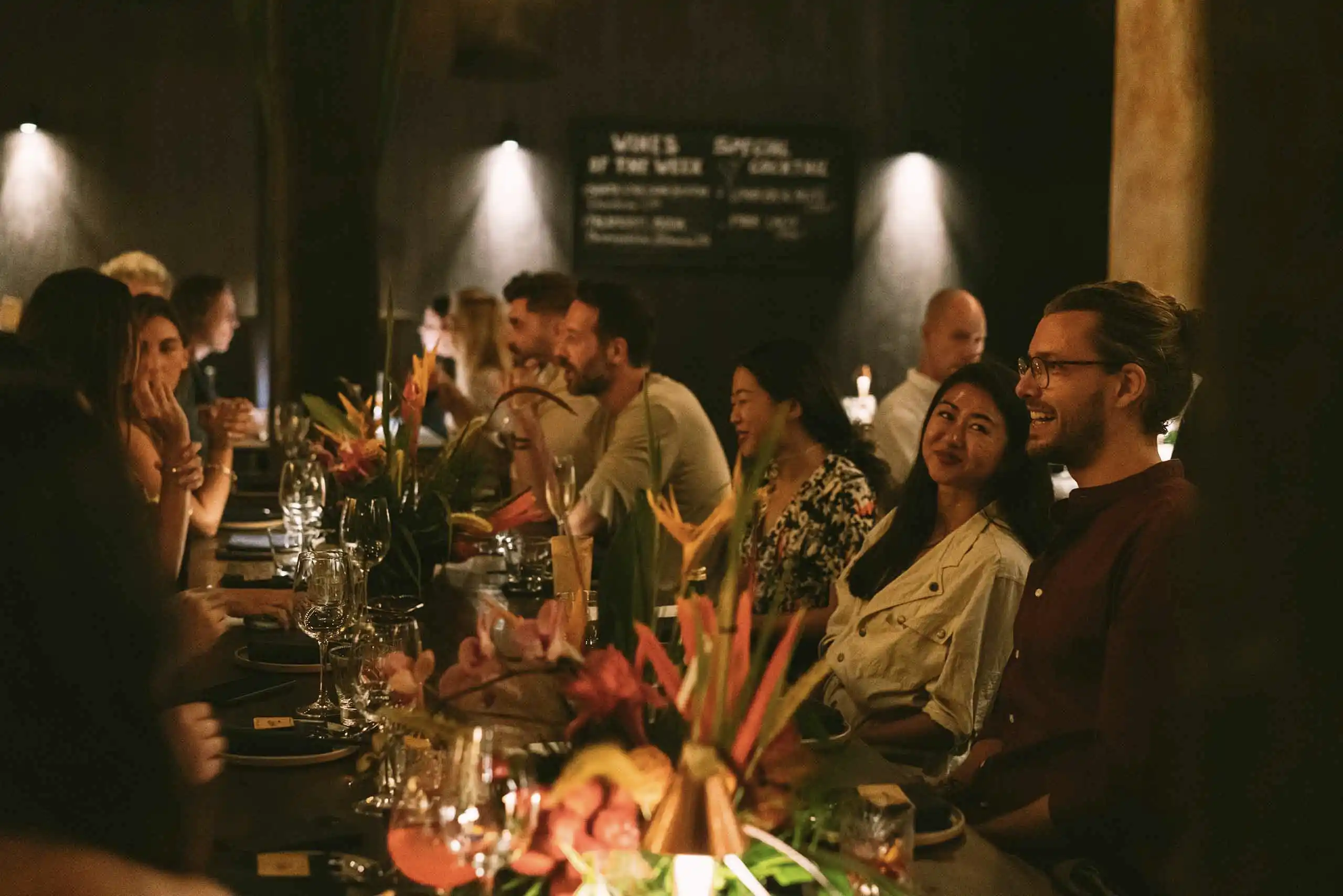 Guests at the long table at Billy Ho, Canggu