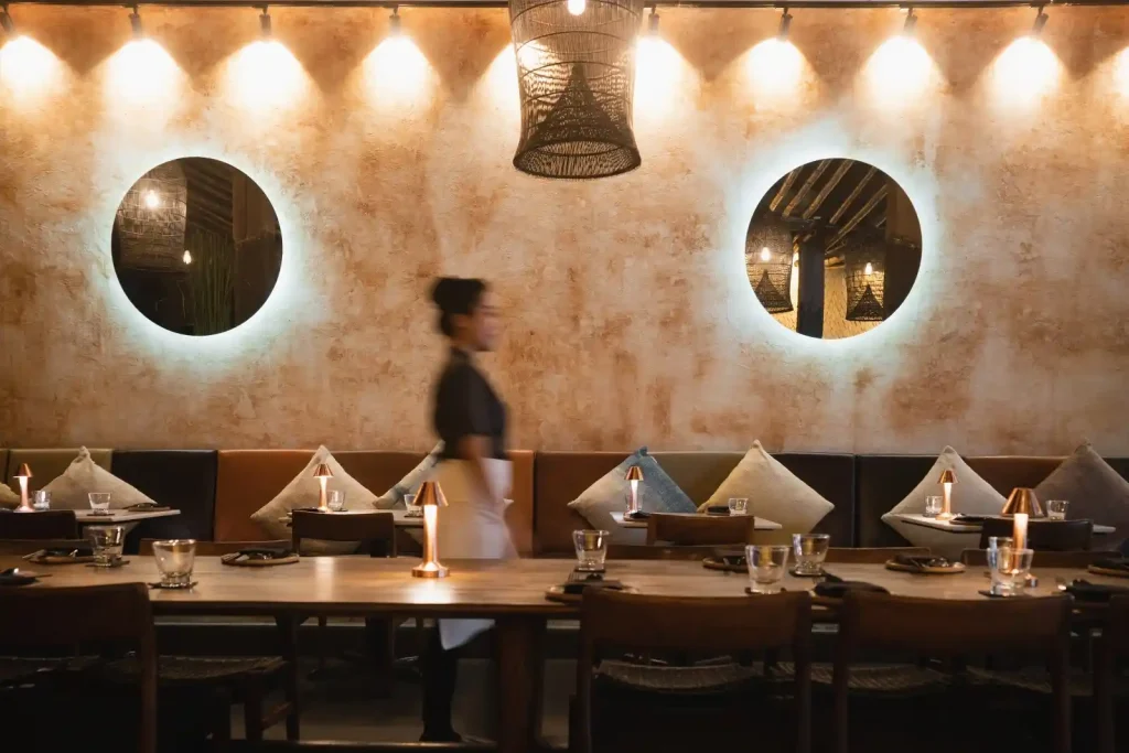 elegant modern Japanese dining room at Billy Ho in Canggu